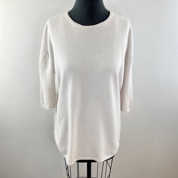 Organic by John Patrick Off White Sweater Dress Merino Crew Neck Size X-Small XS - Picture 2 of 7